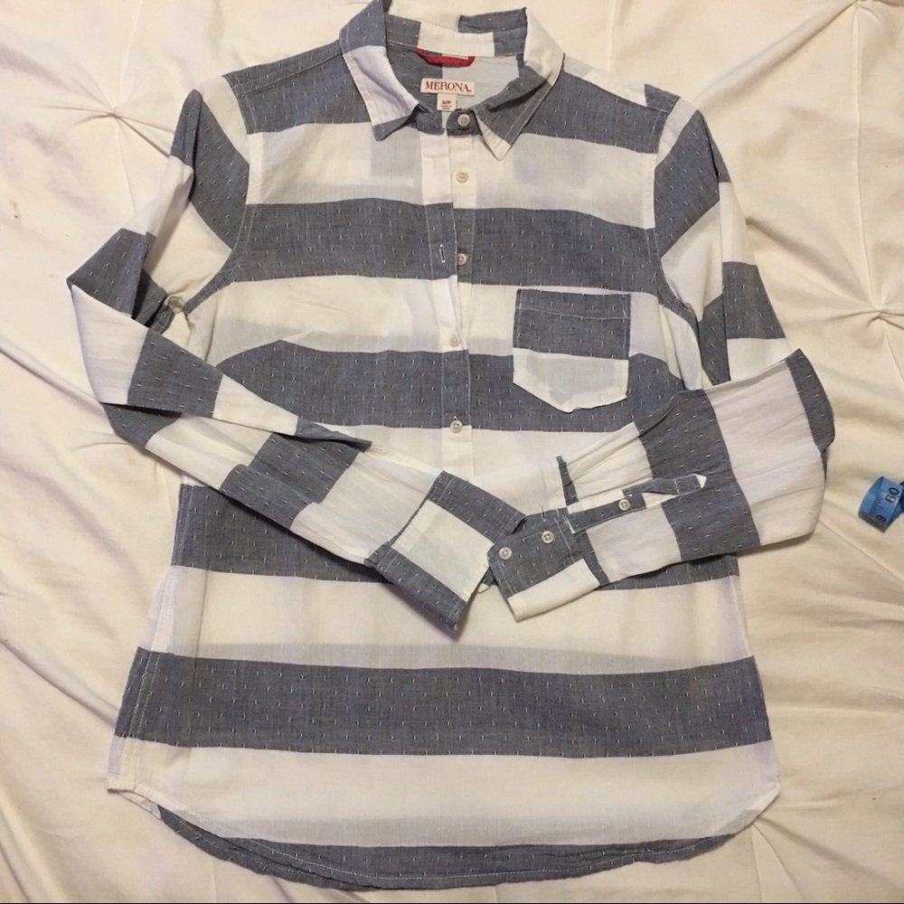 Merona striped popover shirt